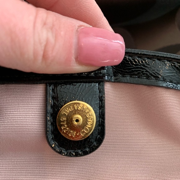 Coach Shoulder Bag Brownish Blush Lining Gold Middle Clasp Numerous Pockets - Picture 8 of 11